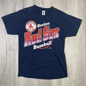 Vintage 1997 Boston Red Sox Spell Out T Shirt Logo 7 Navy Blue Men's Medium J